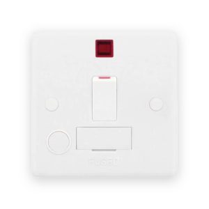 Selectric Smooth White 13A 2 Pole Flex Outlet Neon Switched Fused Connection Unit