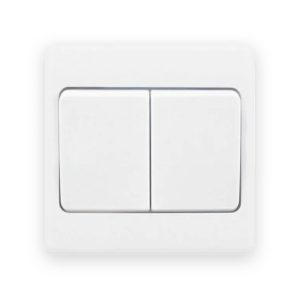 Selectric Smooth White 2 Gang 10AX 2 Way Wide Rocker Plate Switch