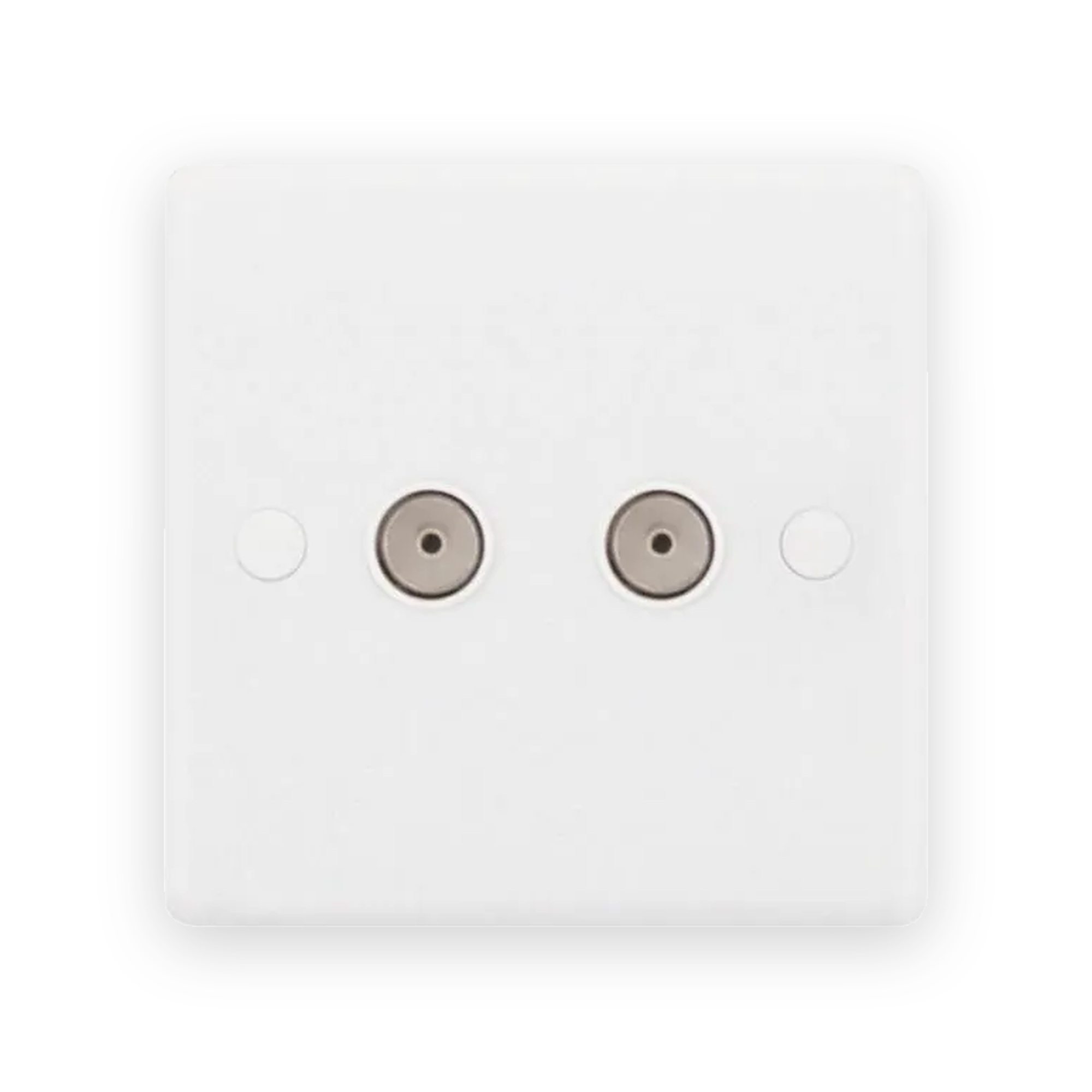 selectric-smooth-white-2-gang-coaxial-aerial-tv-fm-socket-ssl536 Selectric Smooth White 2 Gang Coaxial/Aerial TV/FM Socket
