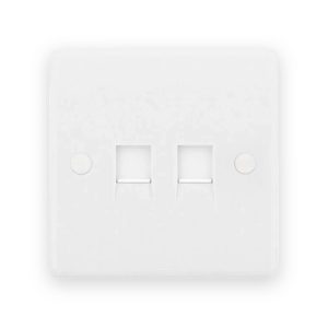 Selectric Smooth White 2 Gang RJ45 Ethernet Socket