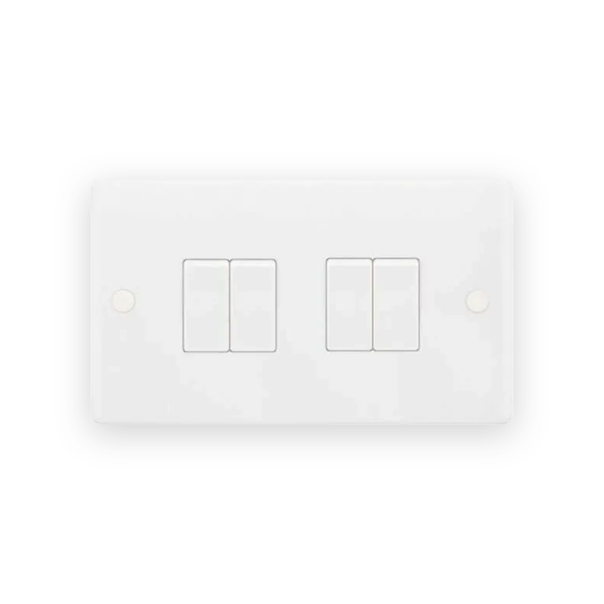 selectric-smooth-white-4-gang-10ax-2-way-plate-light-switch-ssl504 Selectric Smooth White 4 Gang 10AX 2 Way Plate Light Switch