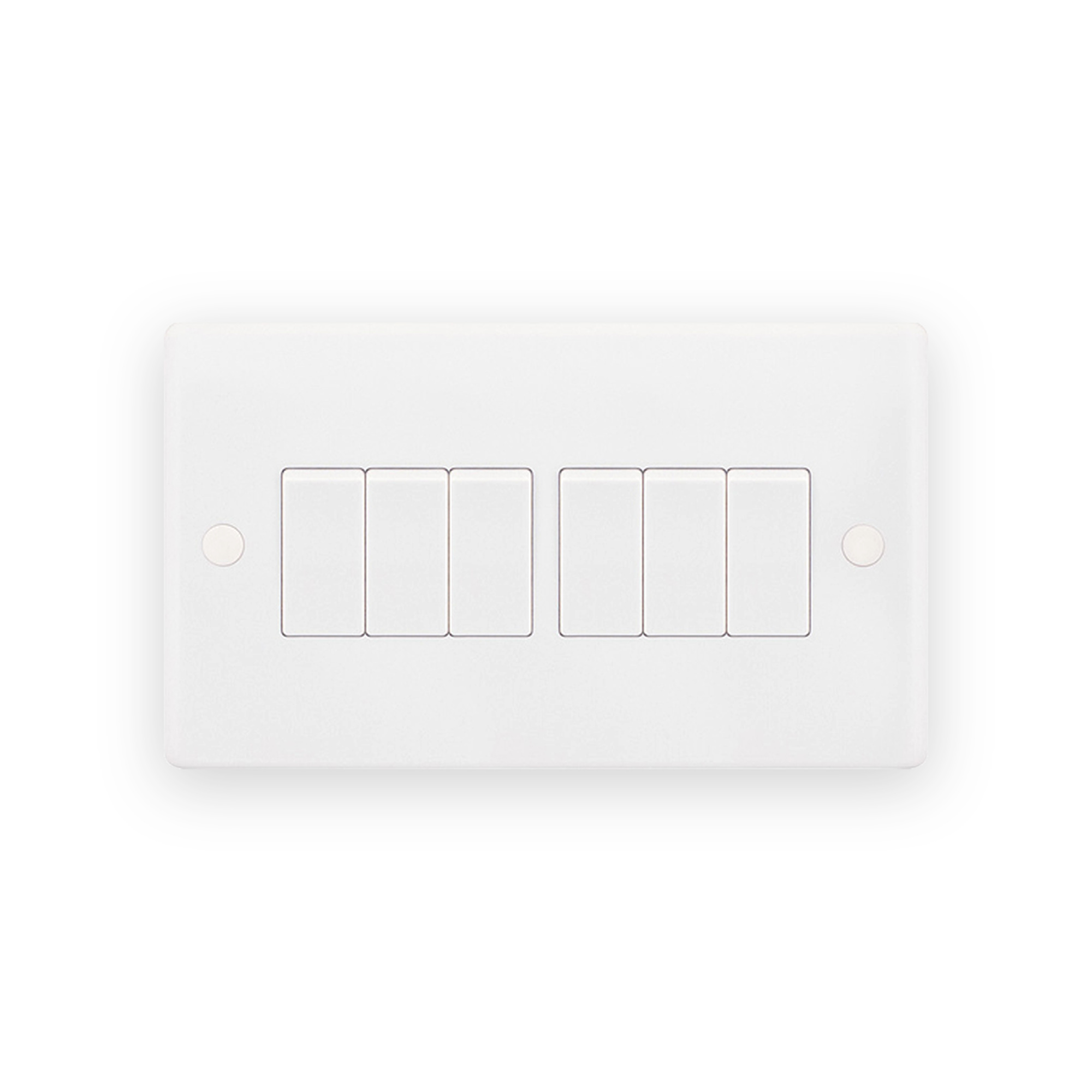 selectric-smooth-white-6-gang-10ax-2-way-plate-light-switch-ssl505 Selectric Smooth White 6 Gang 10AX 2 Way Plate Light Switch