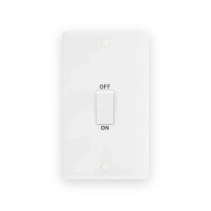 Selectric Smooth White Large 1 Gang 45A 2 Pole White Rocker Cooker Switch