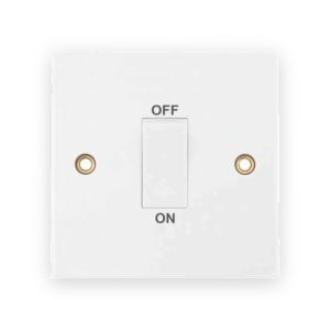 Selectric Square White 1 Gang 45A 2 Pole White Rocker Cooker Switch