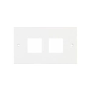 Selectric Square White 4 Aperture Square Modular Front Plate