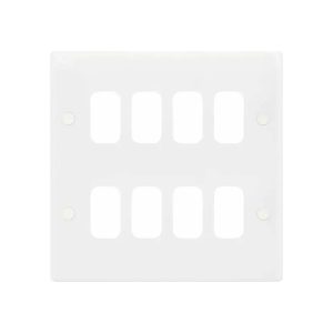 Selectric White 8 Aperture Smooth Modular Front Plate