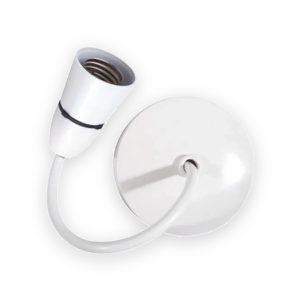 Selectric White 89mm Pre-Wired E27 Fitting Lampholder 6 Inch Flex T2 Ceiling Rose