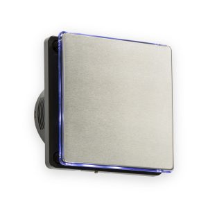 Sentinel 100mm/4 inch LED Backlit Extractor Fan with Overrun Timer - Black and Stainless Steel