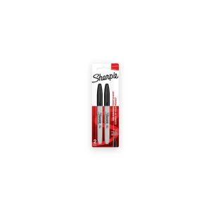 Sharpie 1985860 black fine point permanent markers in sealed two-marker blister pack