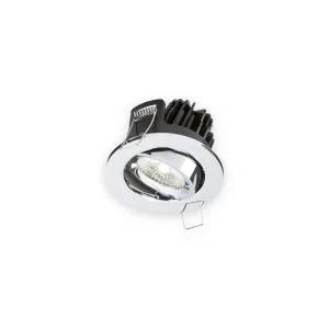 Shelly 7W LED 4000K Cool White Tilt Downlight with Fixed Chrome Bezel