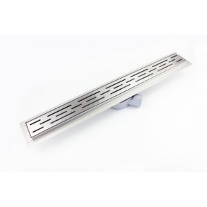 Euro-Bathrooms 600mm Dash Slim Shower Drain & Grate Brushed Steel