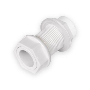 Solvent Weld Overflow Tank Connector 21.5mm Straight White