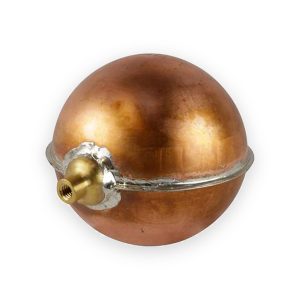 Spherical copper float valve, 4½ inch diameter
