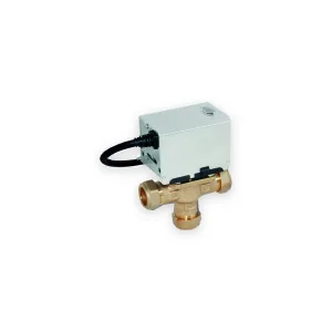 Strom22mm three-port motorised zone valve with metal actuator and looped black cable