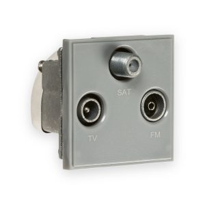 Triplexed TV /FM DAB/ SAT TV Outlet Module 50 x 50mm - Grey - NETTRIGY