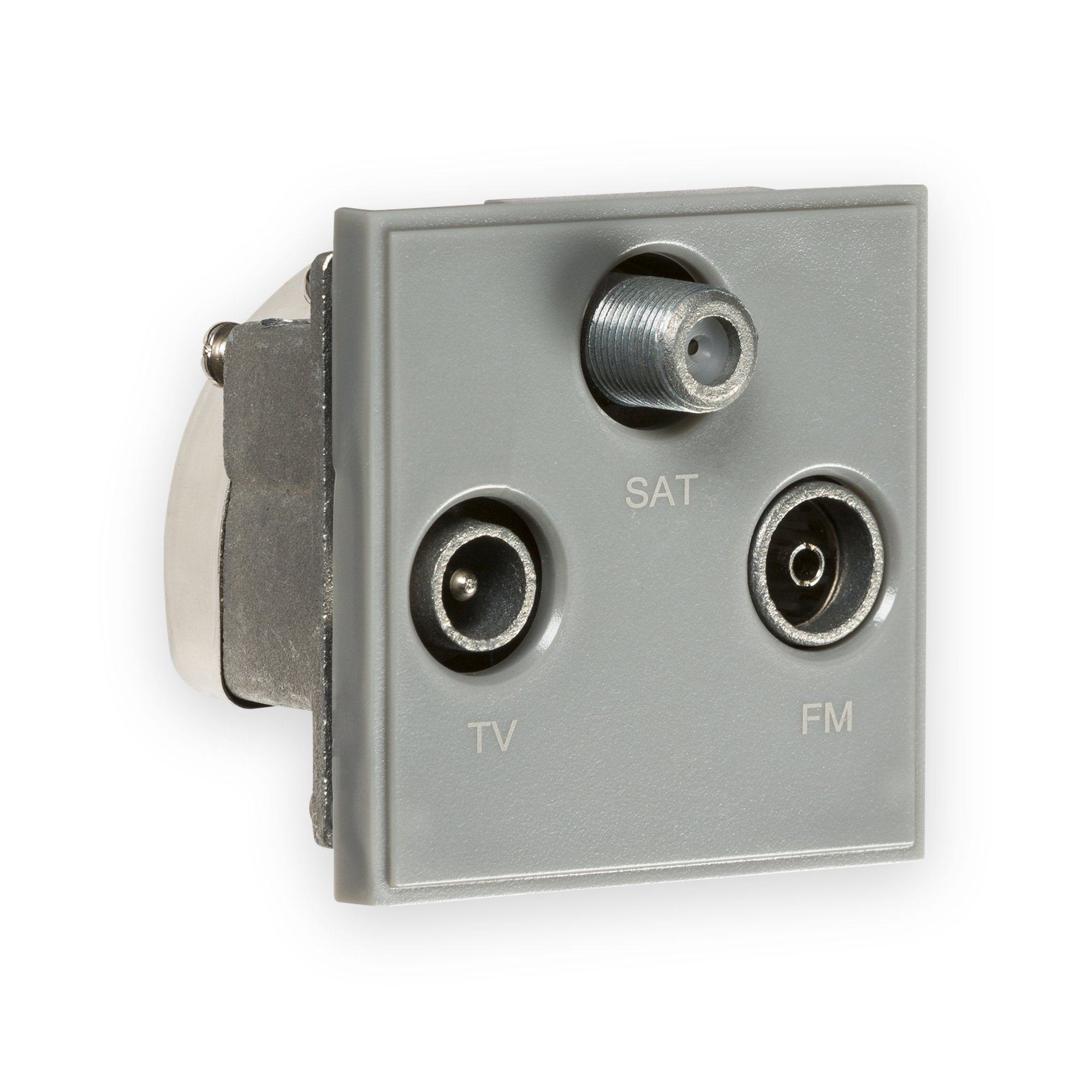 Triplexed TV /FM DAB/ SAT TV Outlet Module 50 x 50mm - Grey - NETTRIGY Triplexed TV /FM DAB/ SAT TV Outlet Module 50 x 50mm - Grey - NETTRIGY
