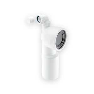 WC-CON9V 90° Bend Adjustable Length Rigid WC Connector with 1¼” Universal Vent Boss