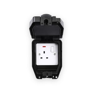 Weatherproof 13A 1G DP Switched Socket -Black