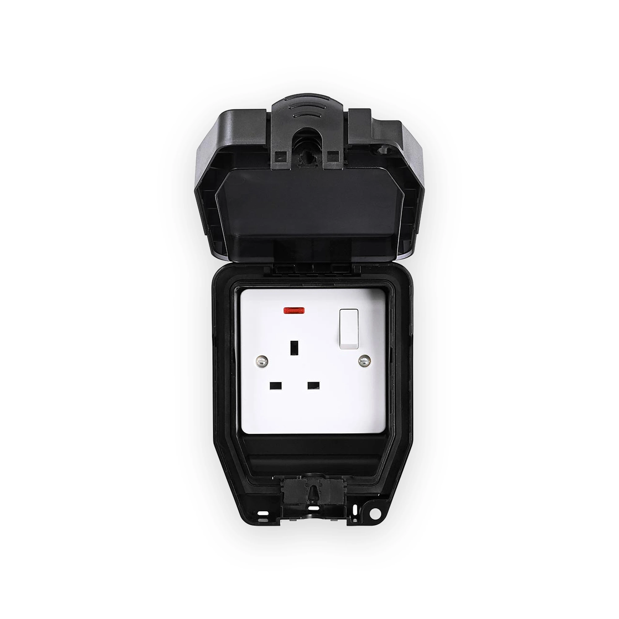 Saxby Weatherproof 13A 1G DP Switched Socket -Black