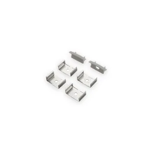 Installation accessory kit with four metal mounting clips and two pale end caps